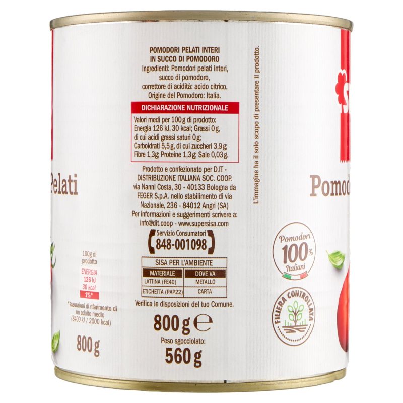 Sisa Pomodori Pelati 800 g