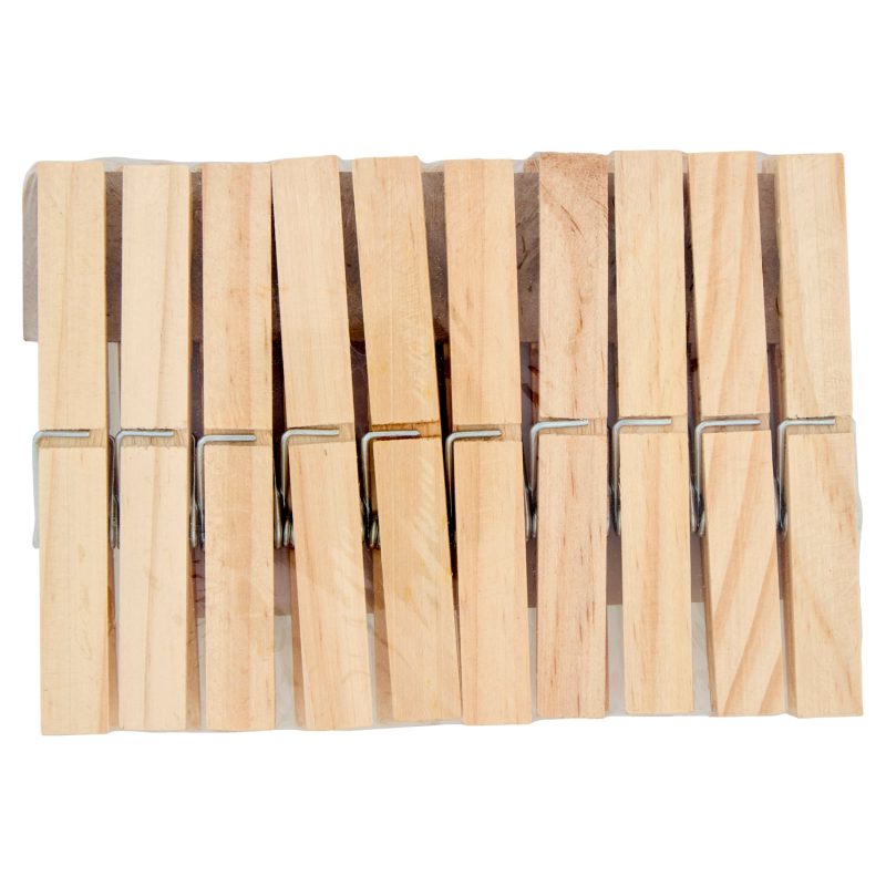 VerdeMio Mollette per Bucato in legno di Pino 10 pz
