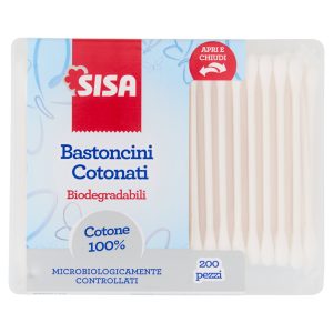 Sisa Bastoncini Cotonati Biodegradabili 200 pz