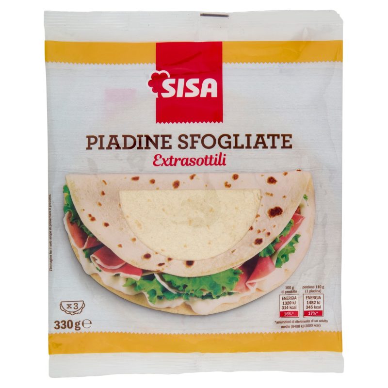 Sisa Piadine Sfogliate Extrasottili 3 x 110 g