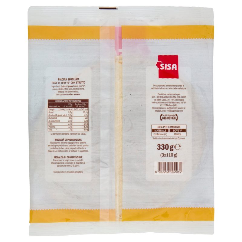 Sisa Piadine Sfogliate Extrasottili 3 x 110 g