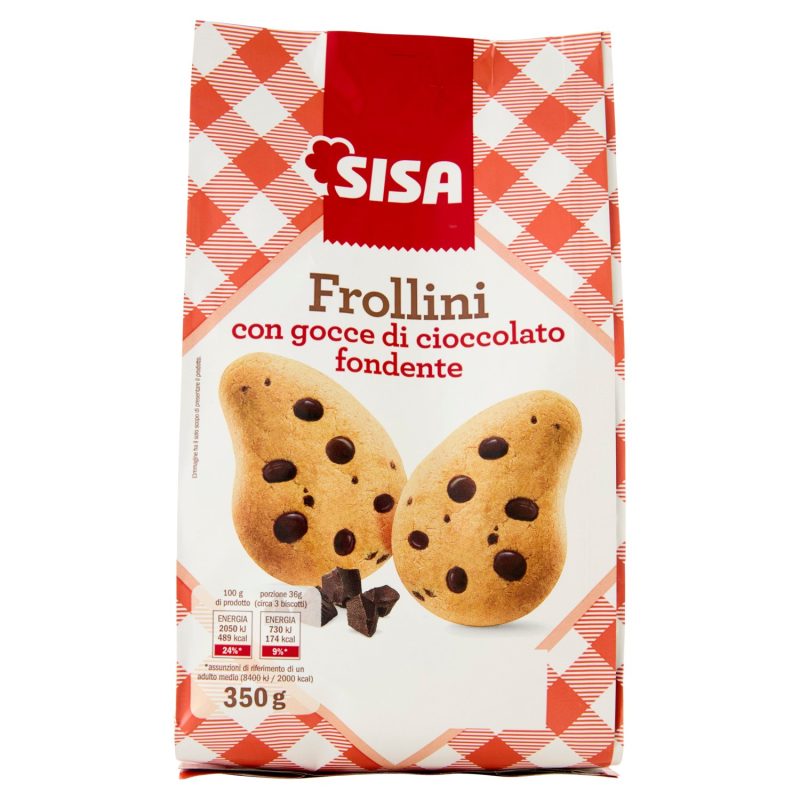 Sisa Frollini con gocce di cioccolato fondente 350 g