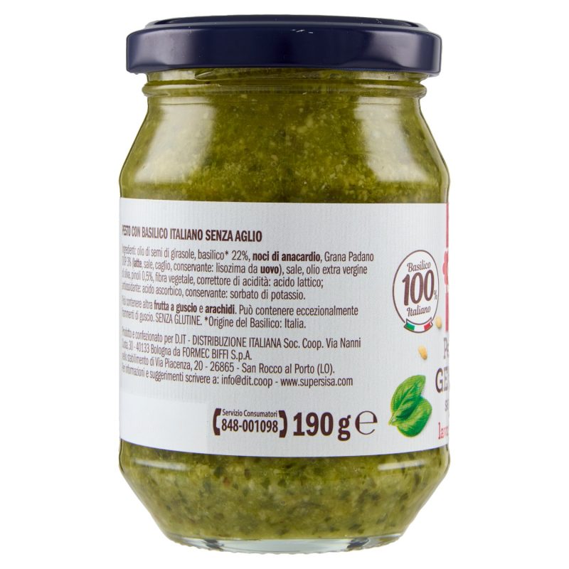 Sisa Pesto alla Genovese senza aglio lavorato a freddo 190 g