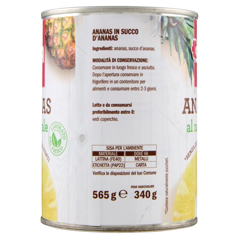 Sisa Ananas al naturale 565 g