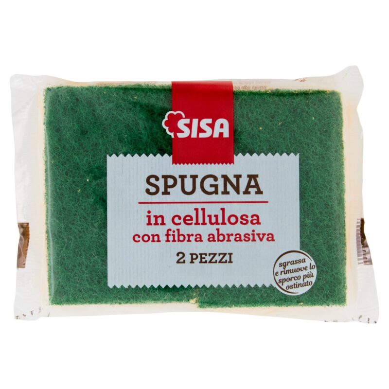 Sisa Spugna in cellulosa con fibra abrasiva 2 pz