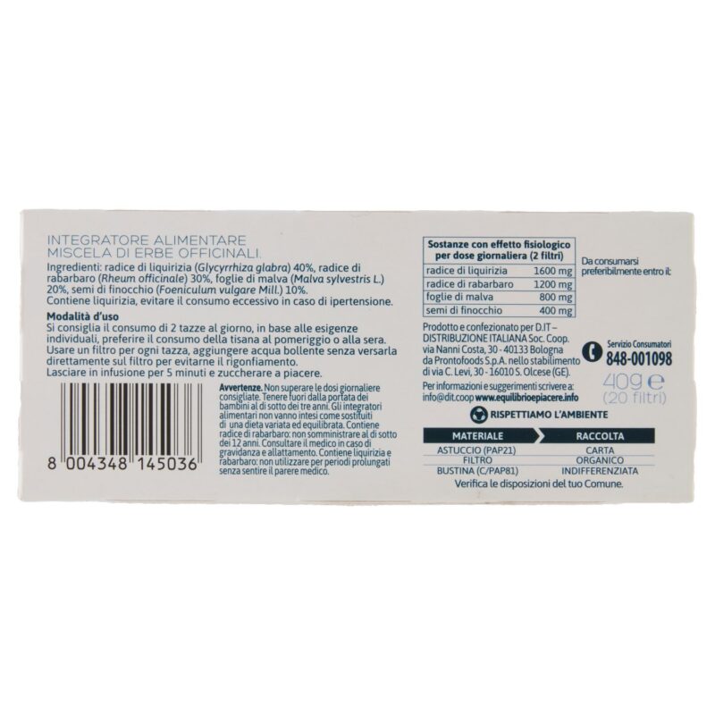Equilibrio & Piacere Tisana Regolarità 20 filtri 40 g