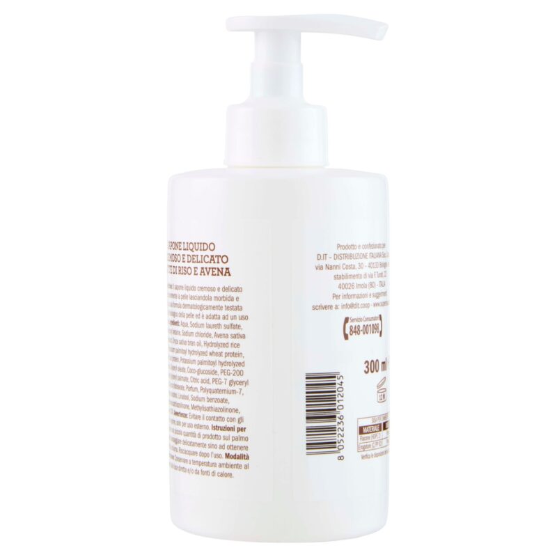 Sisa Sapone Liquido cremoso e delicato latte di riso e avena 300 ml