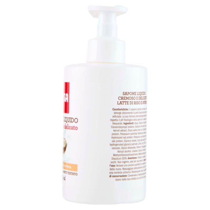 Sisa Sapone Liquido cremoso e delicato latte di riso e avena 300 ml