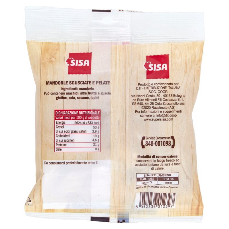 Sisa Mandorle Sgusciate e pelate 100 g