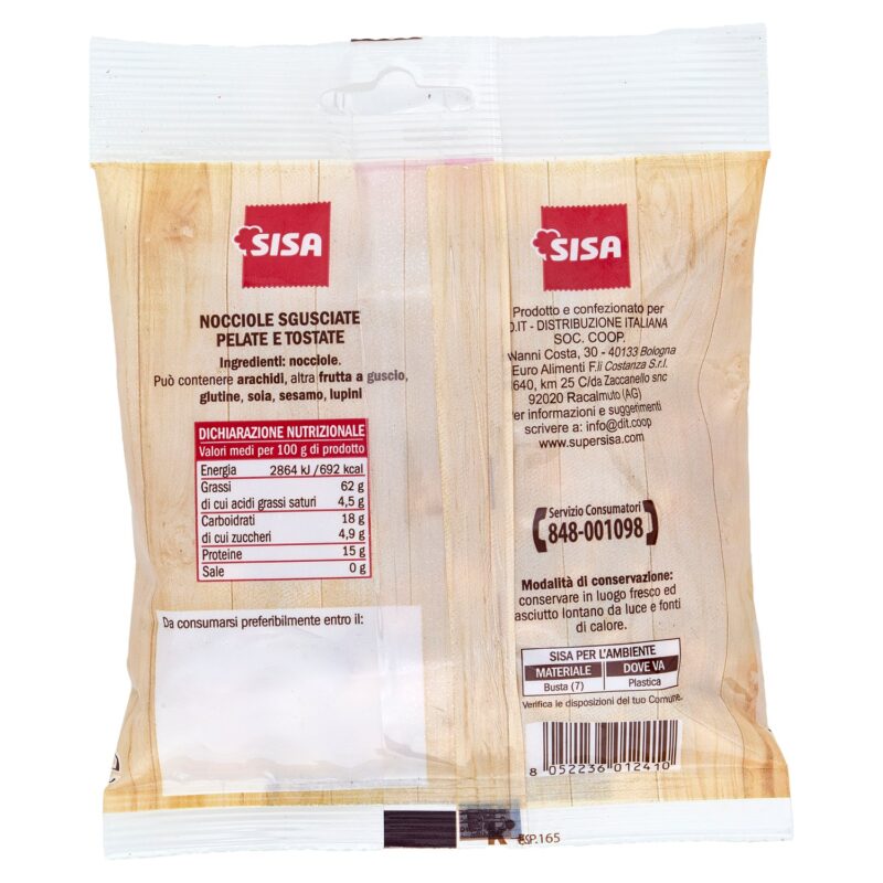 Sisa Nocciole Sgusciate, pelate e tostate 100 g