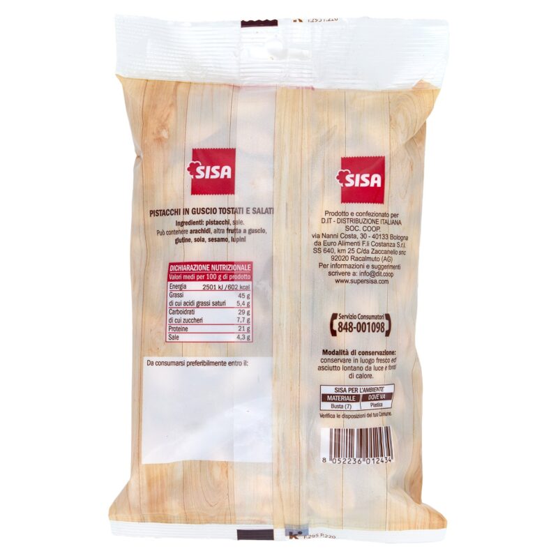 Sisa Pistacchi Tostati 250 g
