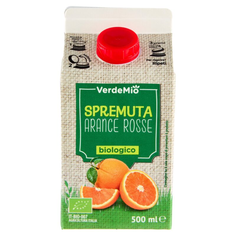 VerdeMio Spremuta Arance Rosse Biologico 500 ml