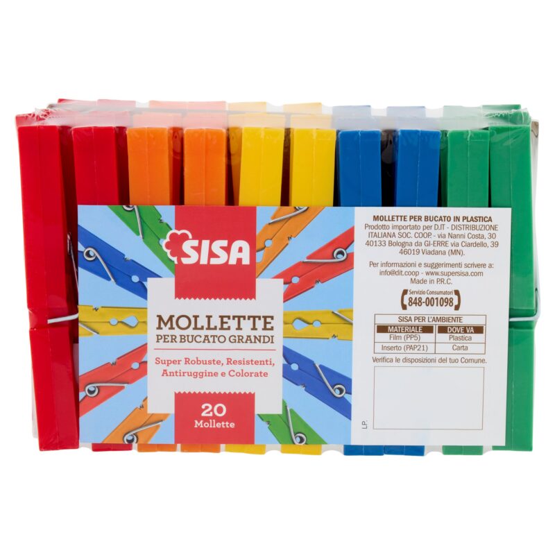 Sisa Mollette per Bucato Grandi 20 pz