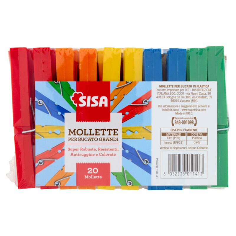 Sisa Mollette per Bucato Grandi 20 pz