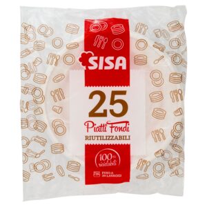 Sisa Piatti Fondi Riutilizzabili 25 pz