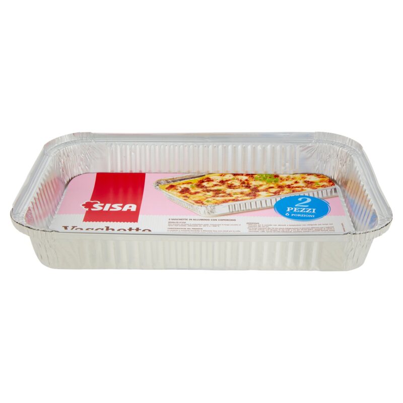 Sisa Vaschette in Alluminio con Coperchio 6 Porzioni 2 pz