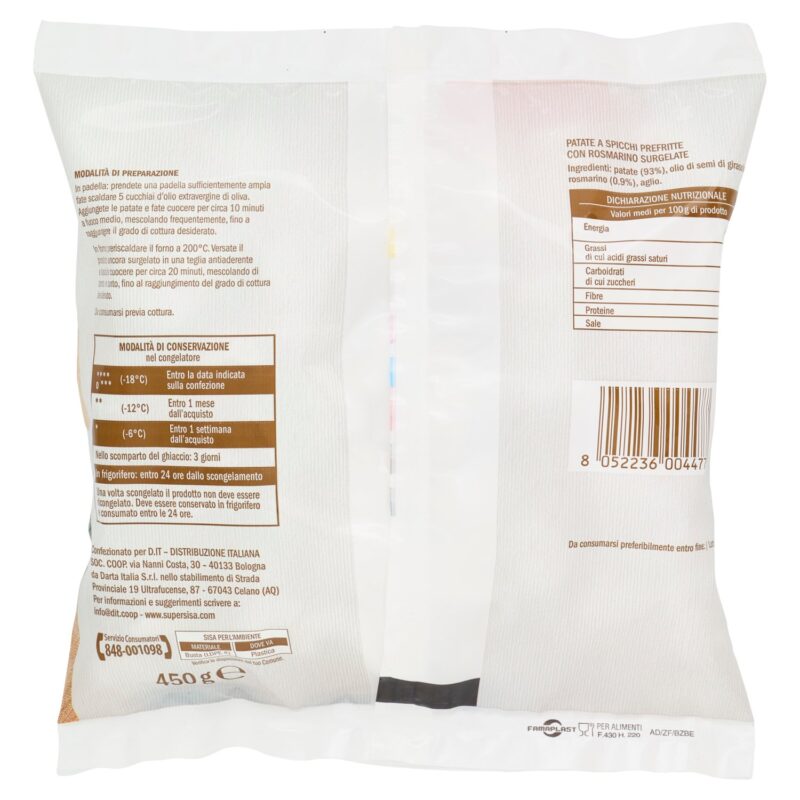 Sisa Patate a Spicchi al Rosmarino Surgelate 450 g
