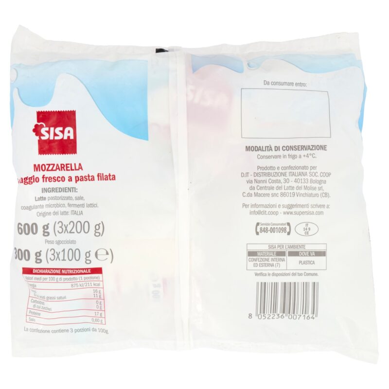 Sisa Mozzarella Tris 3 x 100 g