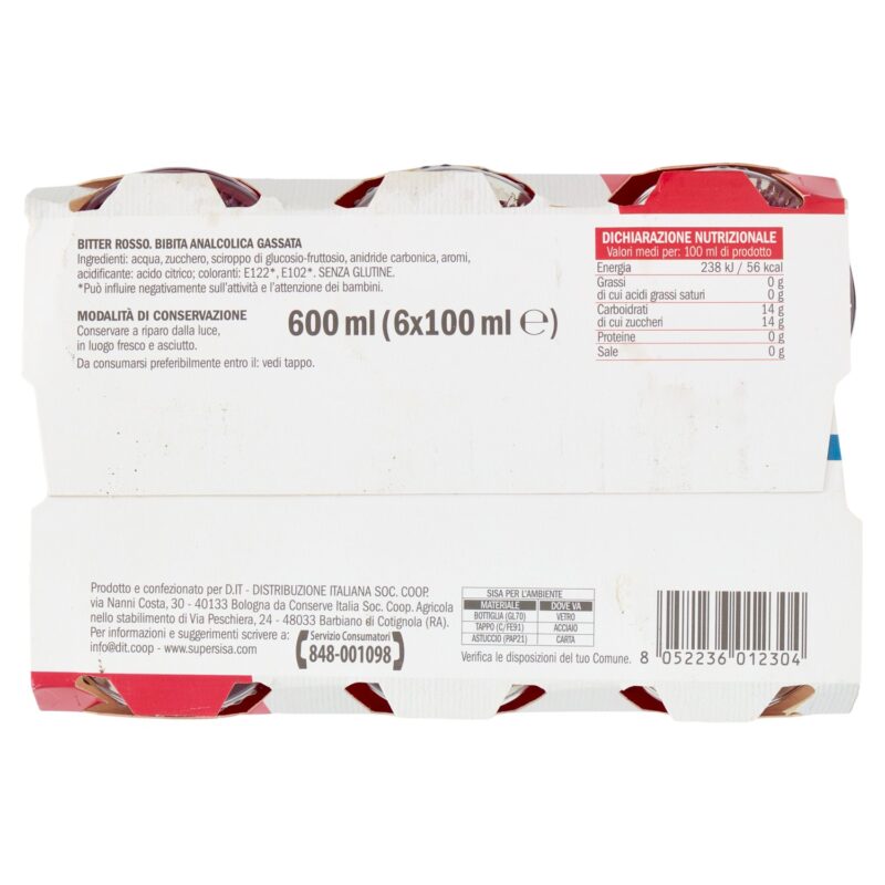 Sisa Bitter Rosso 6 x 100 ml