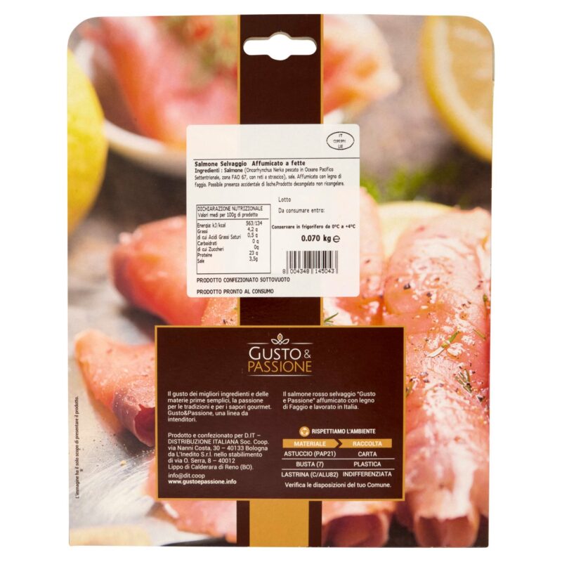 Gusto & Passione Salmone Rosso Selvaggio a Fette 70 g