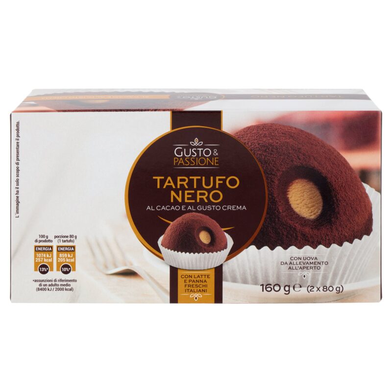 Gusto & Passione Tartufo Nero al Cacao e al Gusto Crema 2 x 80 g