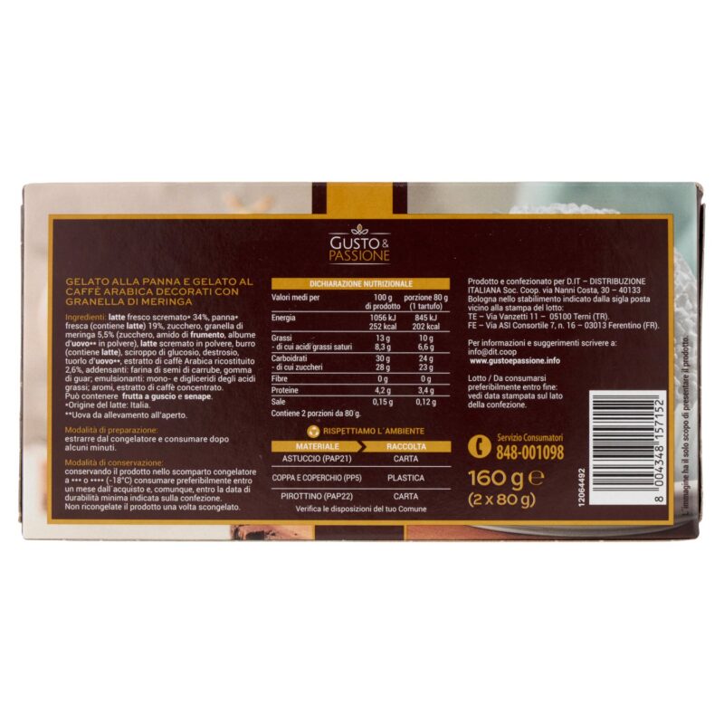 Gusto & Passione Tartufo Bianco alla Panna e Caffè 2 x 80 g
