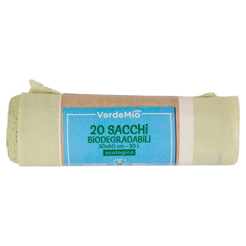 VerdeMio Sacchi Biodegradabili 50x60 cm 30 L ecologico 20 pz