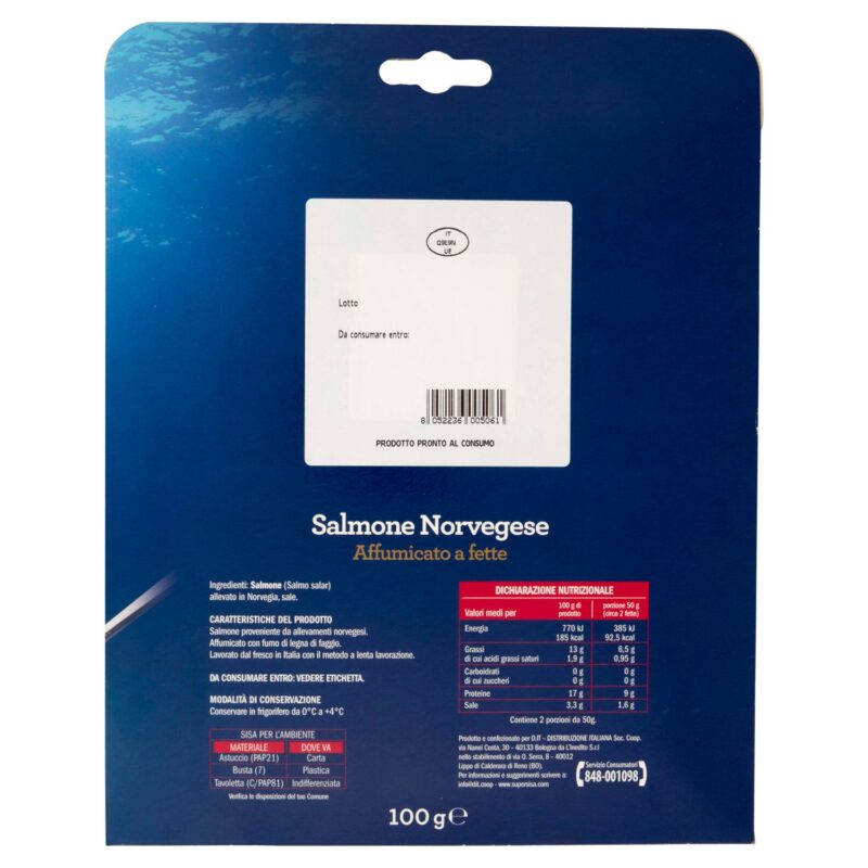 Sisa Salmone Norvegese Affumicato a Fette 100 g
