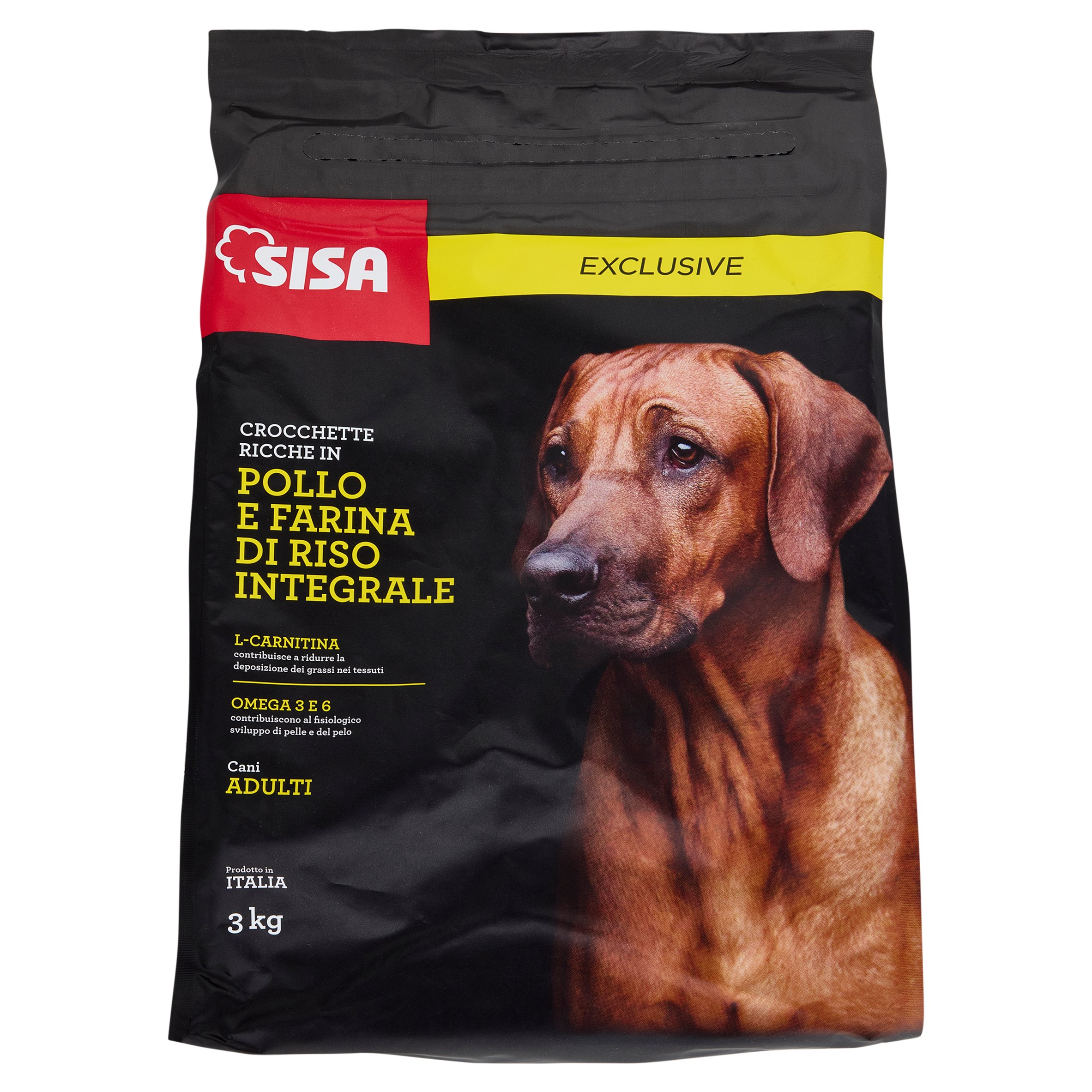 Sisa Exclusive Crocchette Cane Ricche in Pollo e Farina di Riso Integrale 3 kg