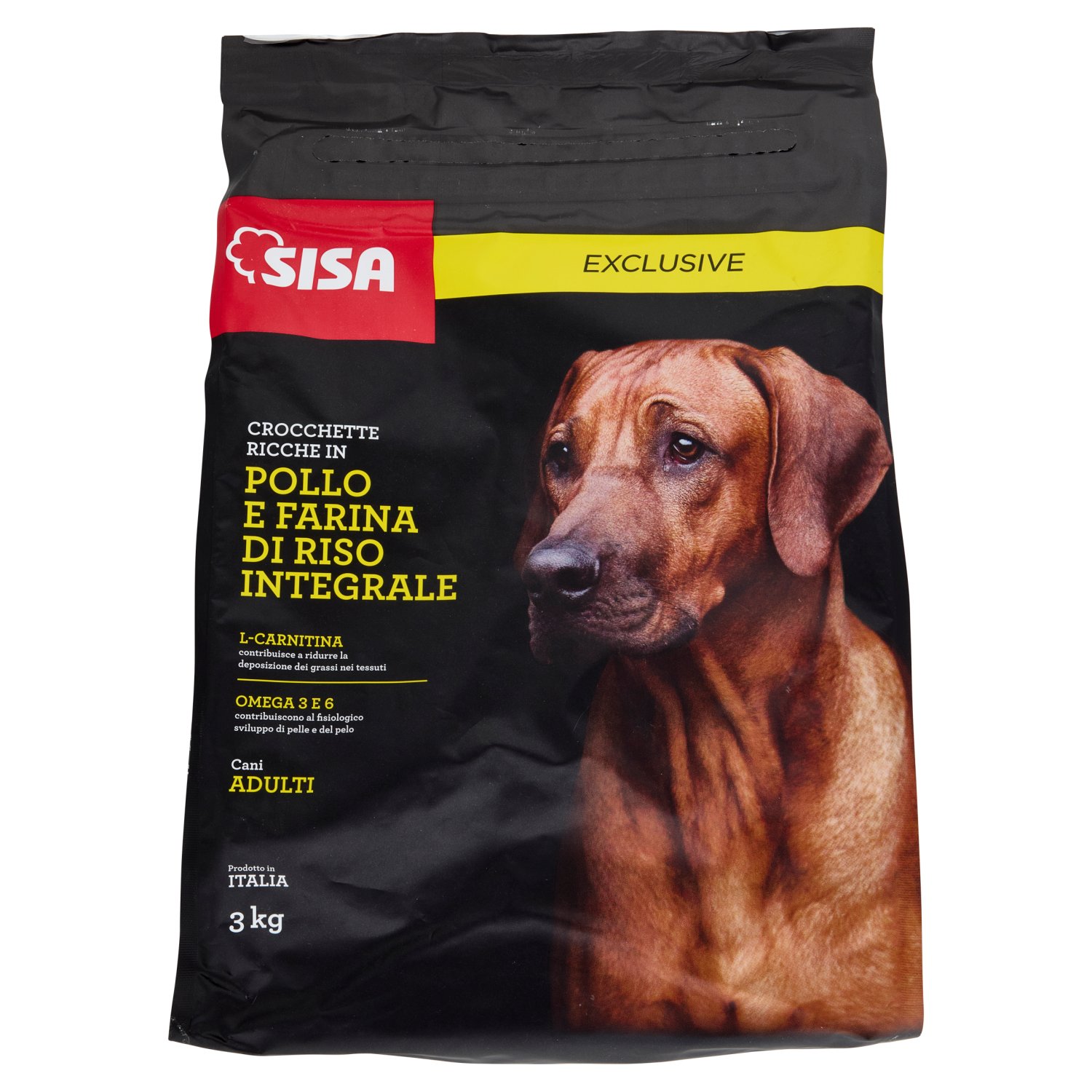 Sisa Exclusive Crocchette Cane Ricche in Pollo e Farina di Riso Integrale 3 kg