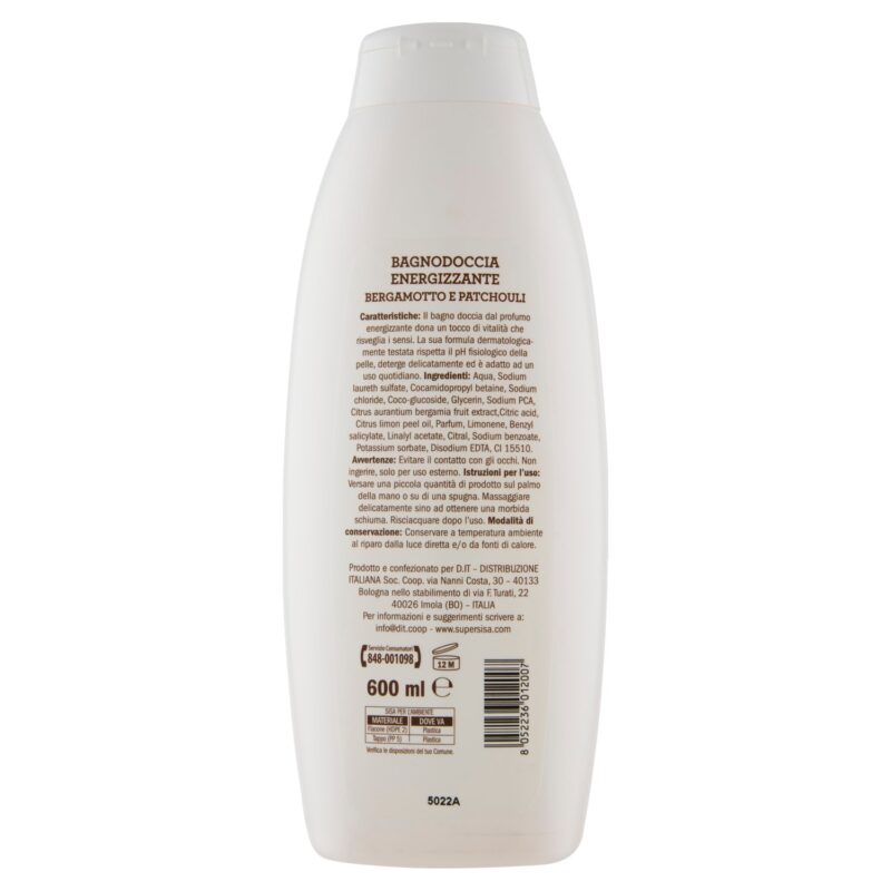 Sisa Bagnodoccia energizzante bergamotto e patchouli 600 ml