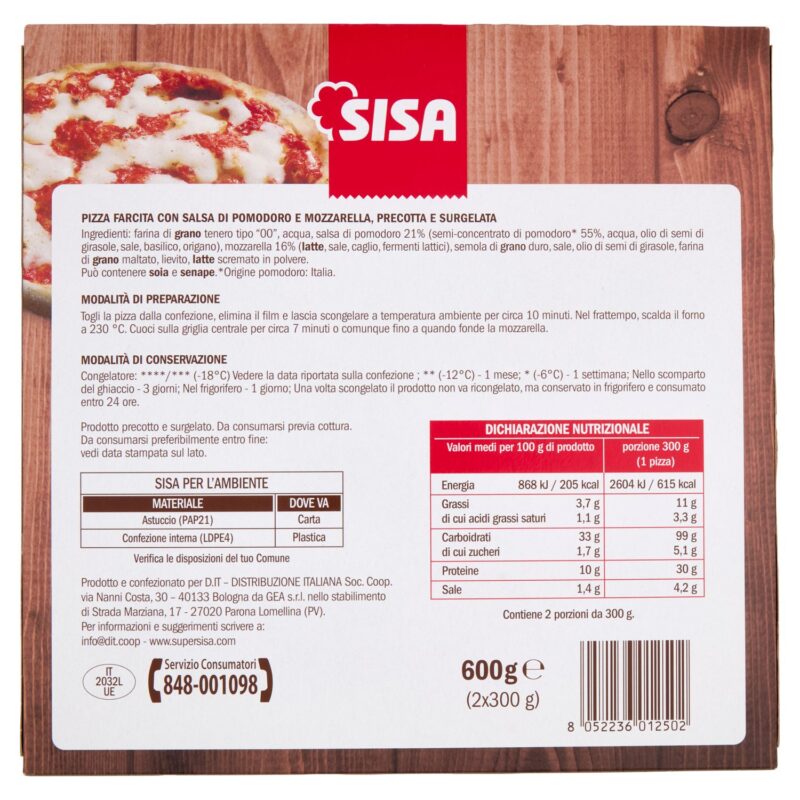 Sisa Pizza Margherita Surgelate 2 x 300 g