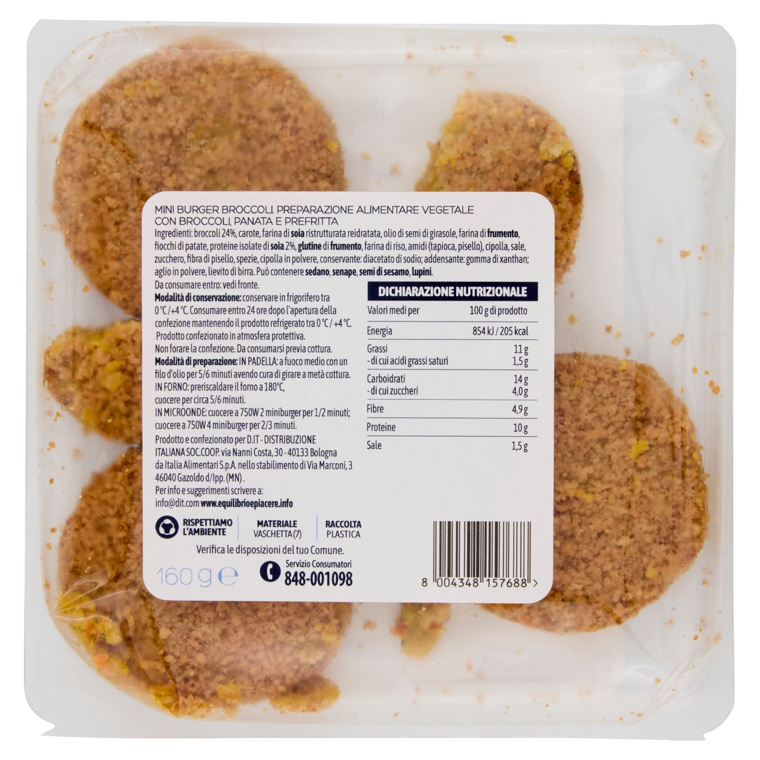 Equilibrio & Piacere Mini Burger Broccoli 160 g