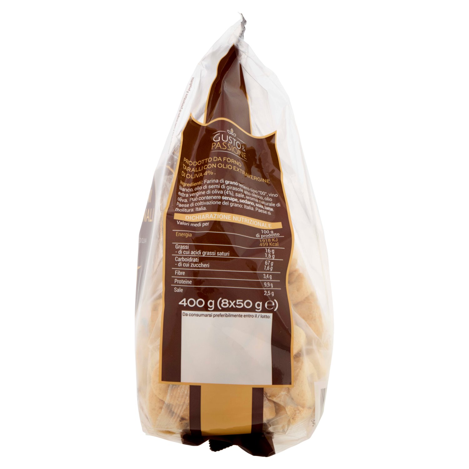 Gusto & Passione Tarallini Tradizionali con Olio Extravergine di Oliva 8 x 50 g