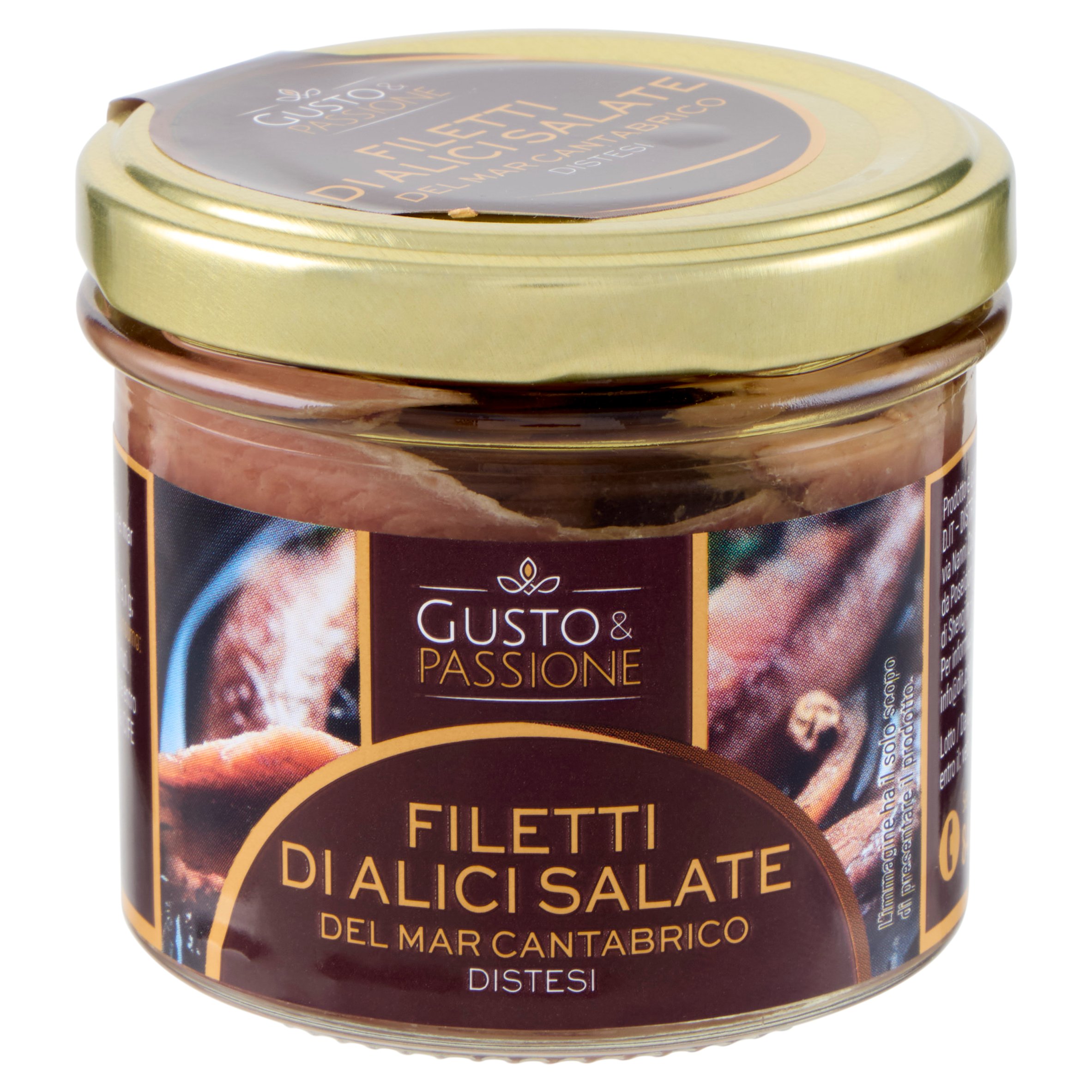 Gusto & Passione Filetti di Alici Salate del Mar Cantabrico Distesi 110 g