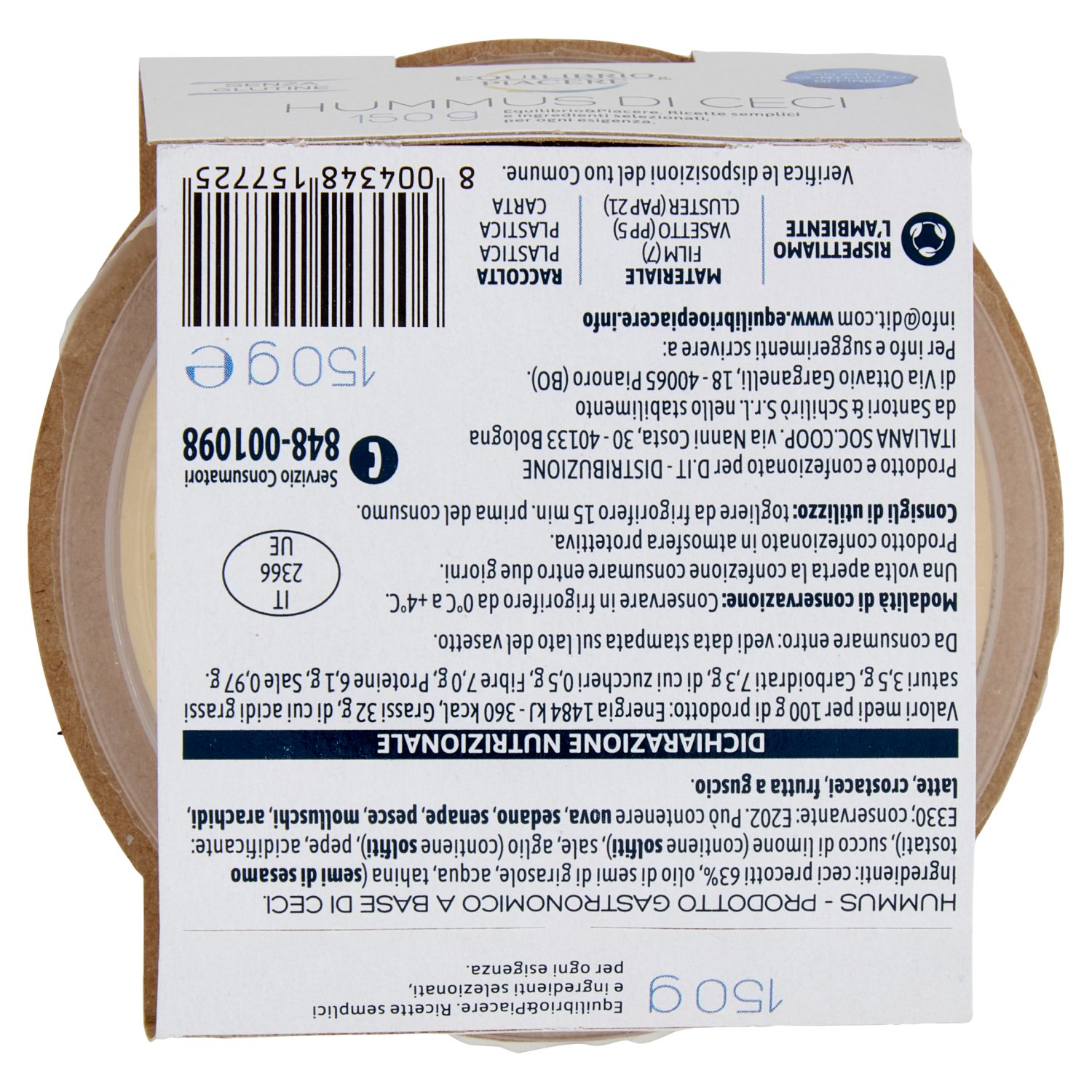 Equilibrio & Piacere Hummus di Ceci 150 g