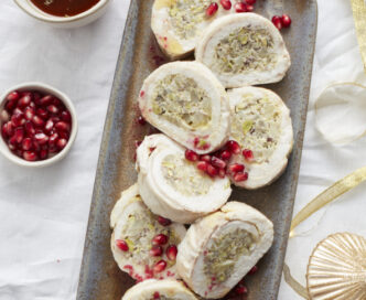 Rotolo di branzino con citronnette in rosso