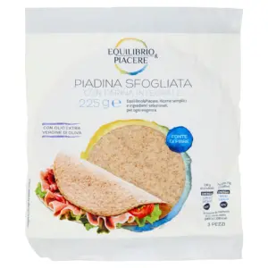 Equilibrio & Piacere Piadina Sfogliata con Farina Integrale 3 x 75 g