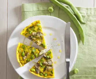 Frittata di carciofi e favette alle erbe aromatiche