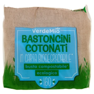 VerdeMio Bastoncini Cotonati in Carta Biodegradabile 160 pz